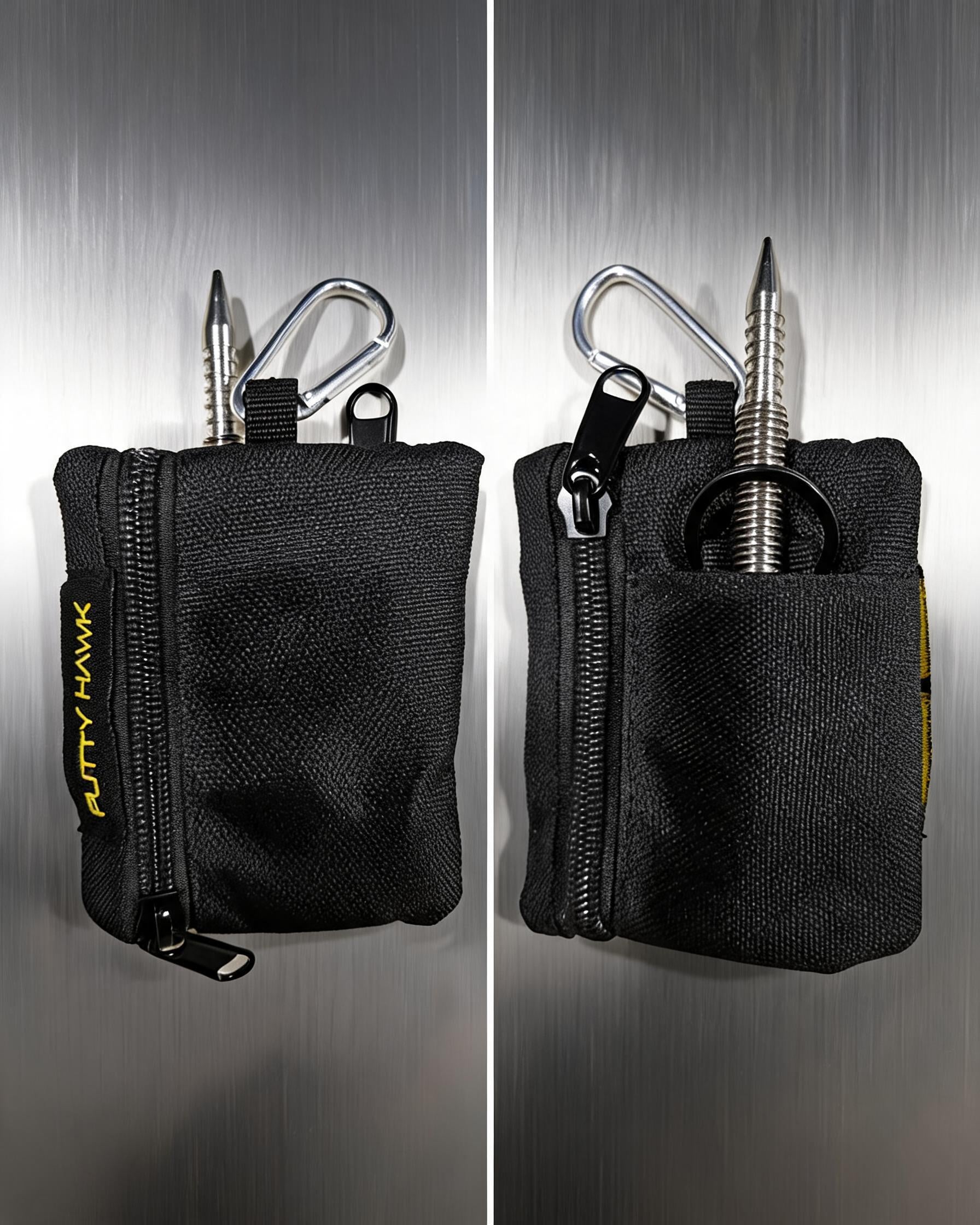 Putty Hawk pouch for putty and nail setter with magnetic holster